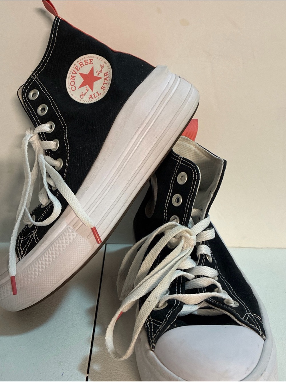 Converse Chuck Taylor All Star Move Platform High Black Pink Kids Size 6 271716C